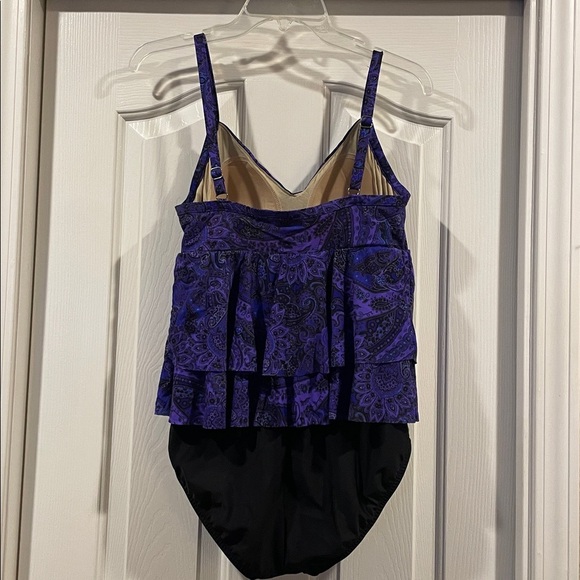 Miraclesuit Purple and Black Paisley Swimsuit excellent condition - Picture 4 of 6